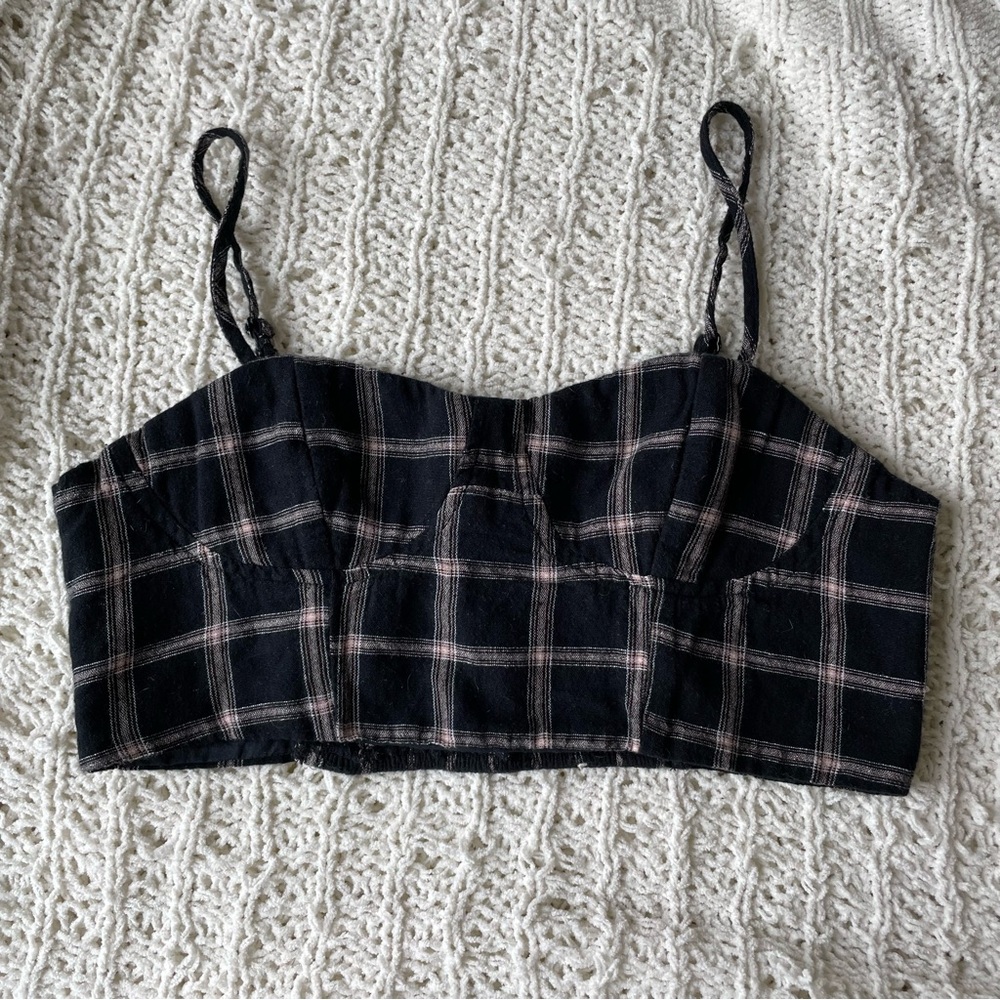 American Eagle Plaid Cropped Tank Top